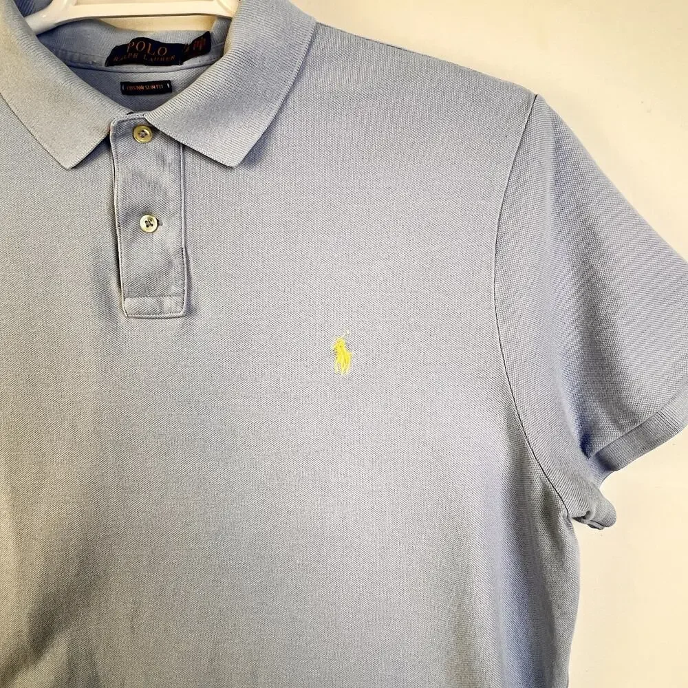 Polo Ralph Lauren Men's XL Slim Fit Light Blue Polo Golf Shirt Preppy Classic
